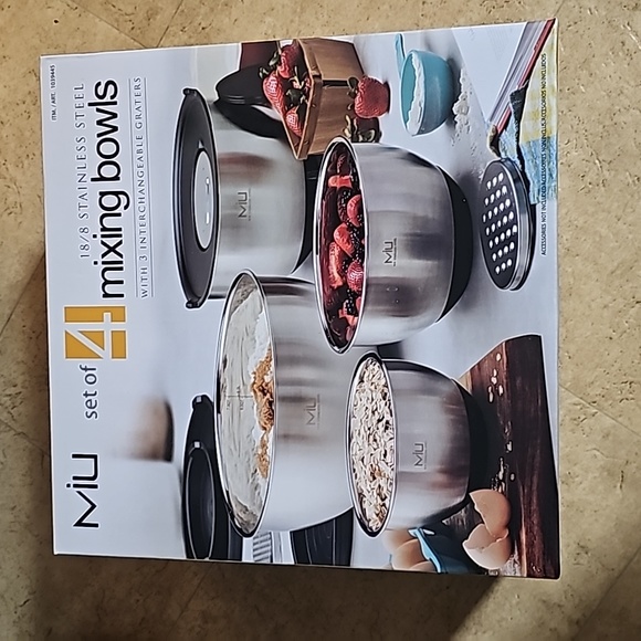 Miu Miu Kitchen Miu Stainless Steel Mixing Bowls With Greater Set